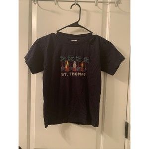 Island Tees Boys Short Sleeve T-Shirt St. Thomas Shirt Crew Neck Size 10/12